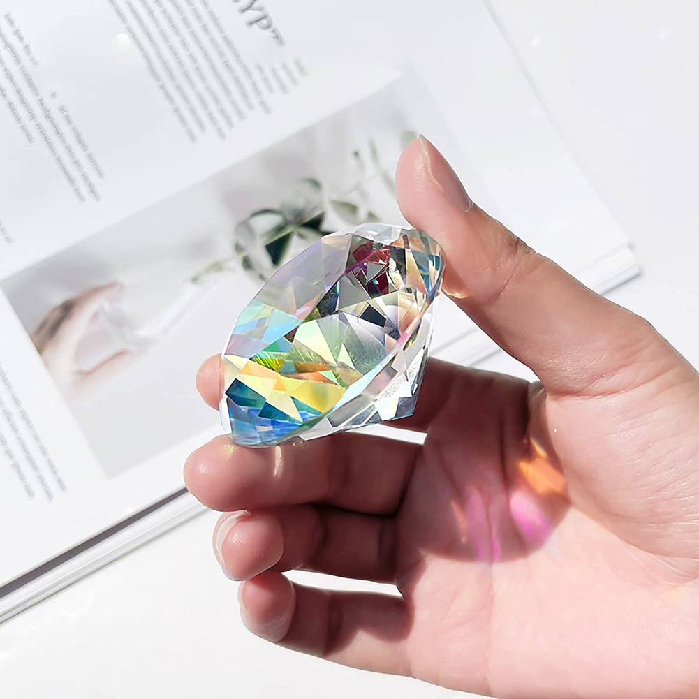 Paper Weight Crystal - Presse-papiers en cristal AB facetté couleur